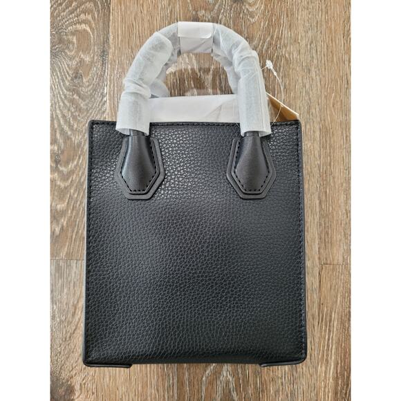 Michael Kors Mercer Black X-Small Mini NS Shopper‎ Leather Crossbody Bag #4 - Picture 2 of 5